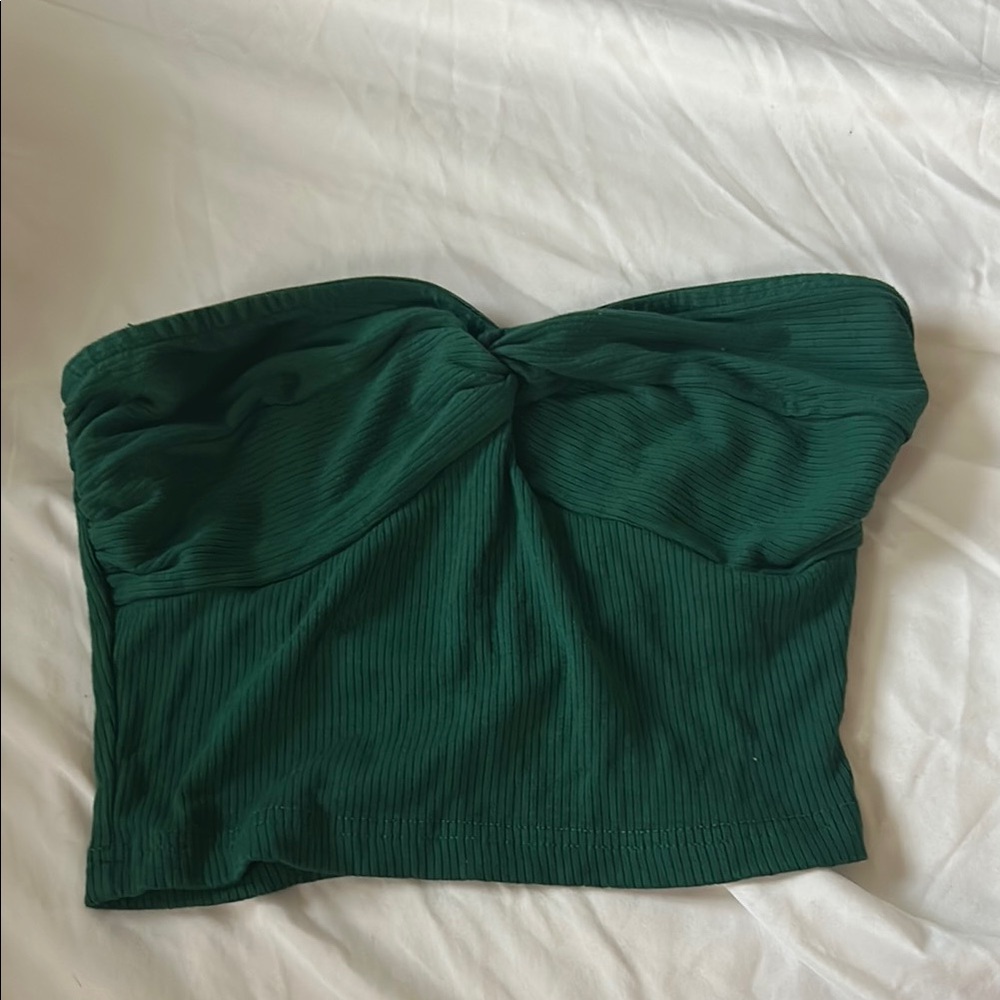Green Strapless Top